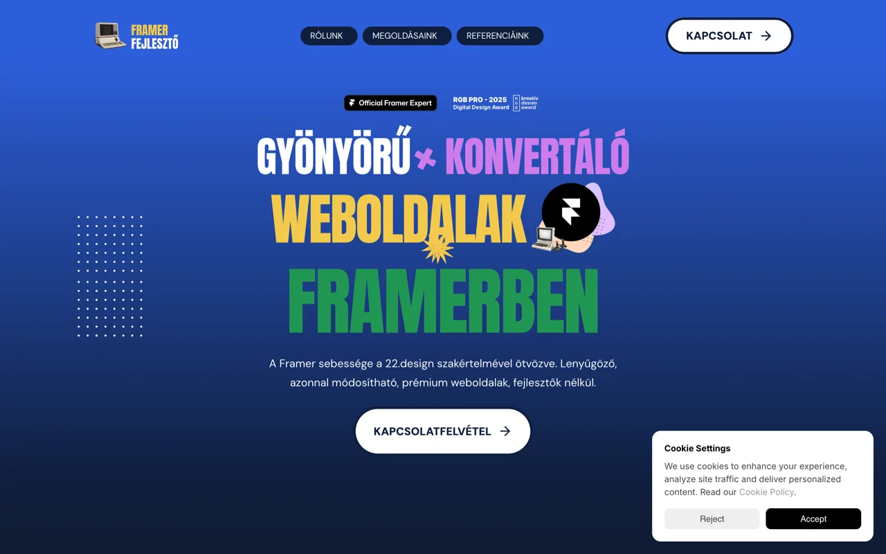 framerfejleszto.hu landing page