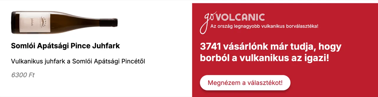 A GoVolcanic banner showing a Somló wine and its price